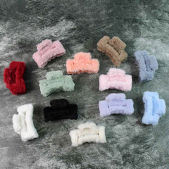 Faux Fur Hair Claw Clips – Soft, Big & Fluffy 12 Pc Set
