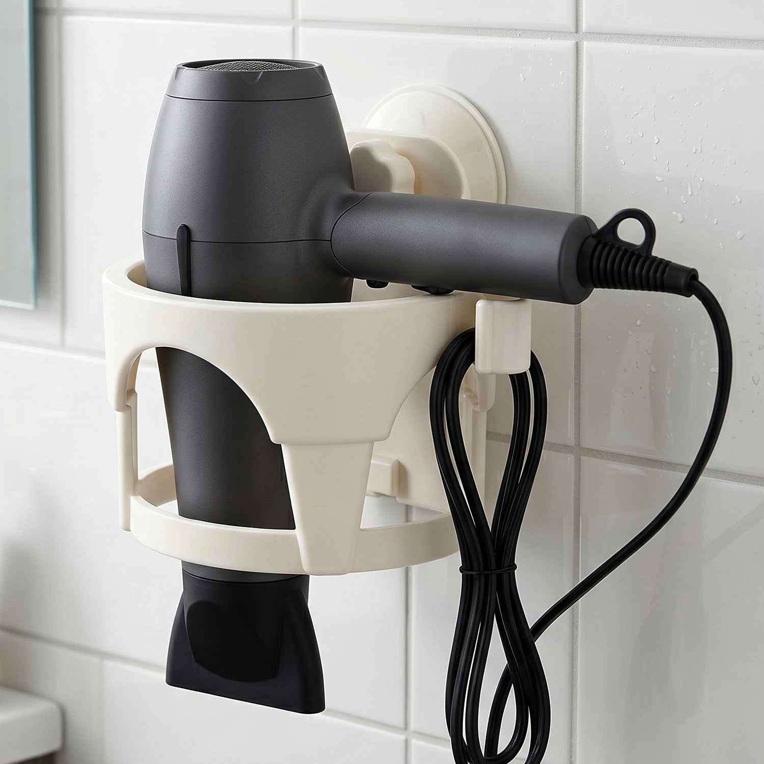 Hair Dryer Holder Ð Easy Bathroom Storage with Suction Cup