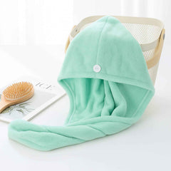 Microfiber Hair Drying Towel Wrap – Quick Absorbent Turban with Button Lock