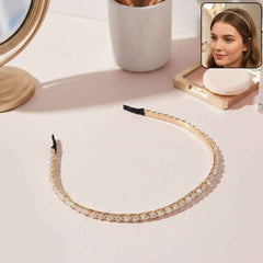 Crystal Studded Metal Hair Band – Elegant Party Accessory