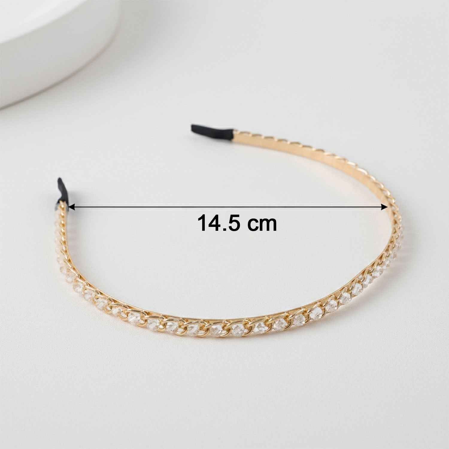 Crystal Studded Metal Hair Band – Elegant Party Accessory