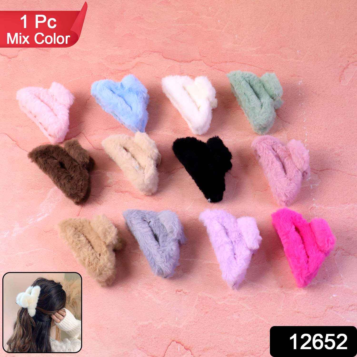 Soft Faux Fur Hair Claw Clip – Big Size Fluffy Grip