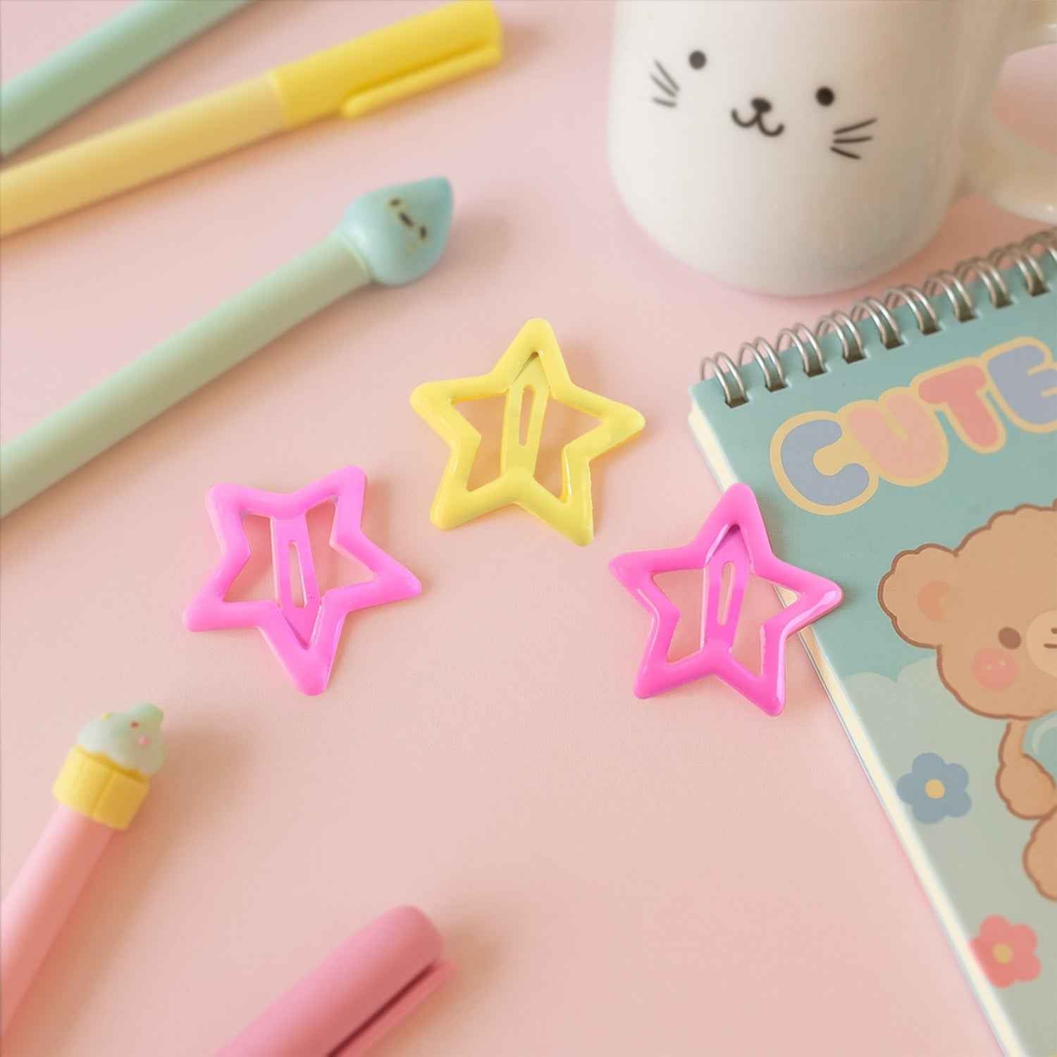 Star-Shaped Hair Clips – Pack of 3 Trendy Barrettes for Girls