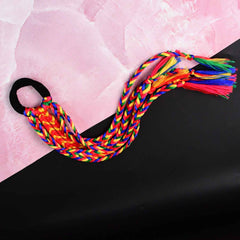 Multicolor Braided Hair Extension with Tassels – Festive & Lightweight