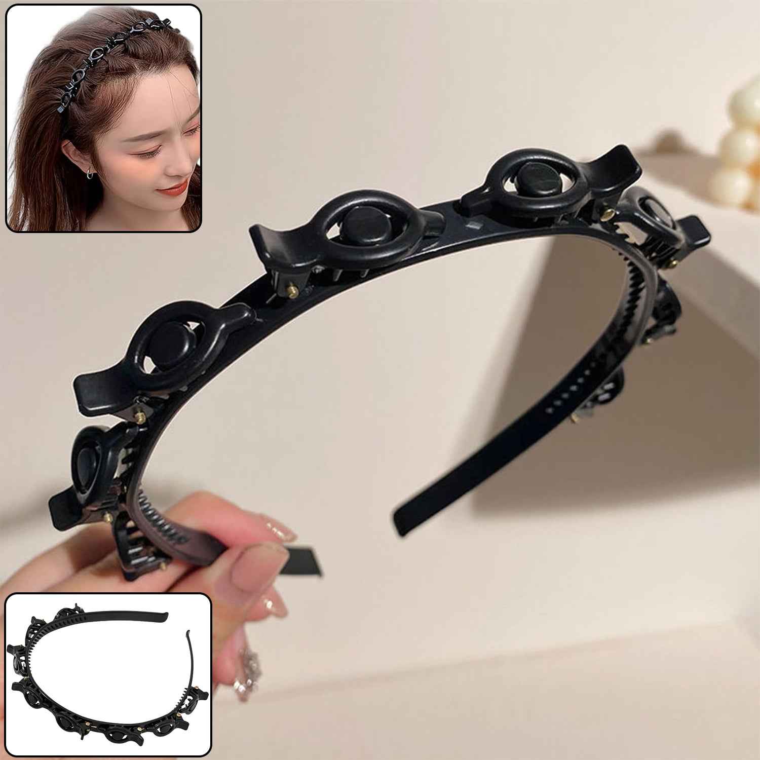 Adjustable Clip-On Hair Styling Headband – Flexible Non-Slip Grip