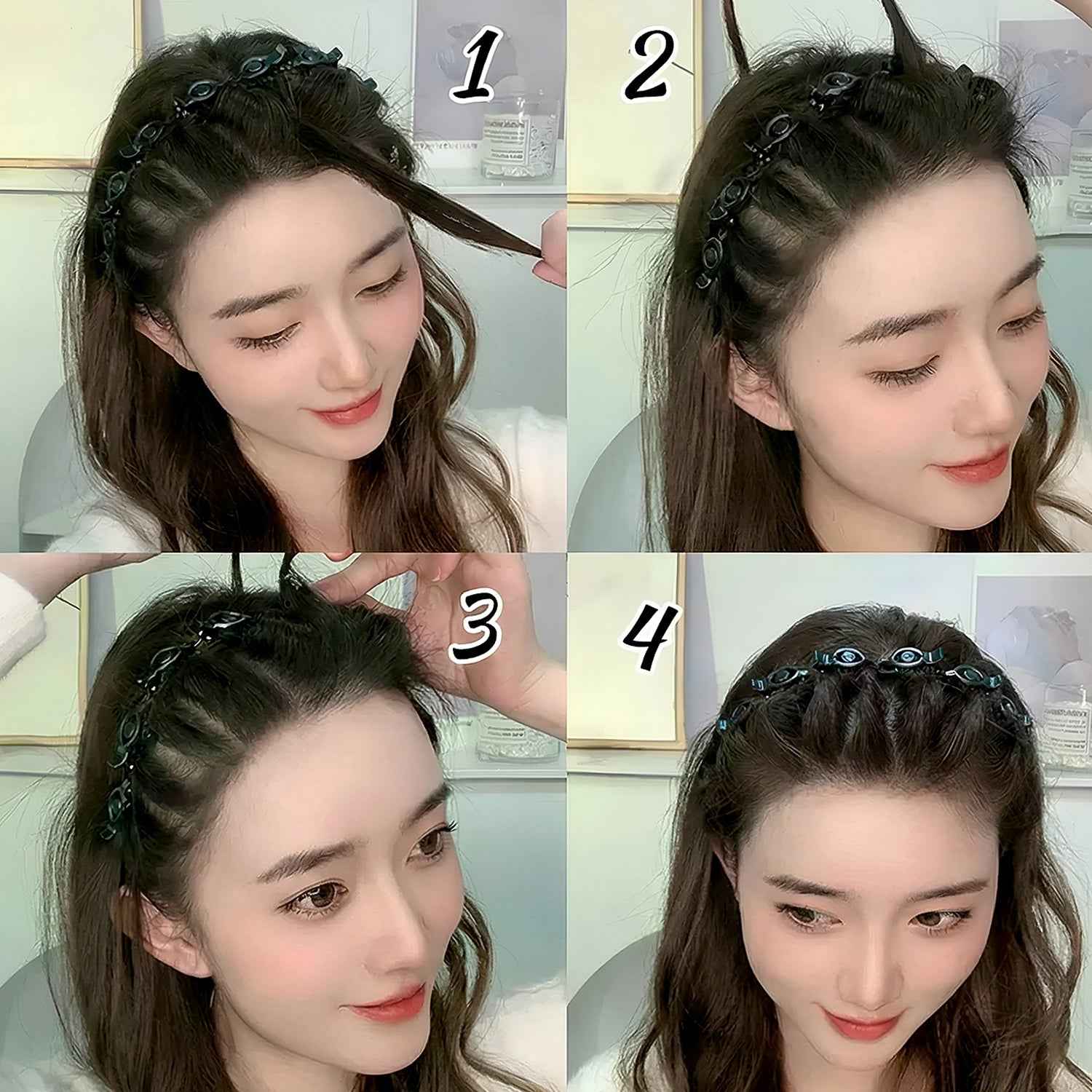Adjustable Clip-On Hair Styling Headband – Flexible Non-Slip Grip