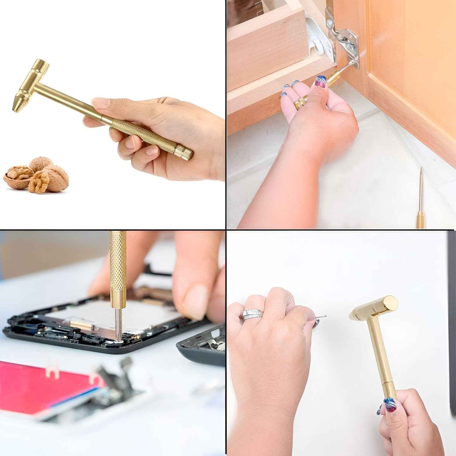 5-in-1 Small Hammer with Interchangeable Screwdriver Tips – Versatile Repair Tool