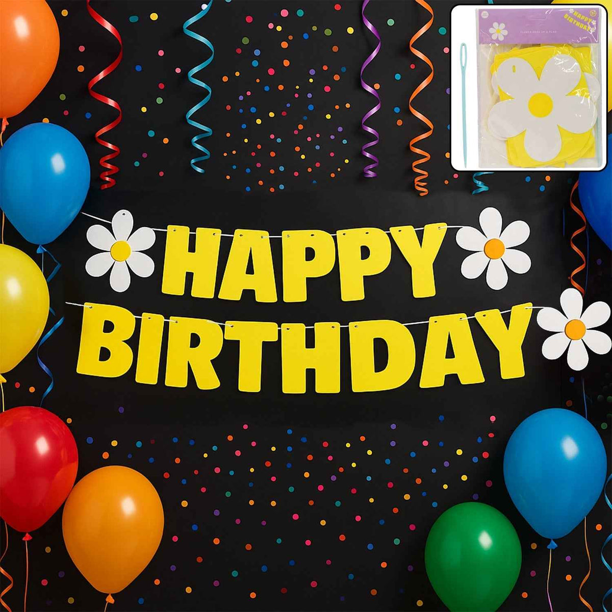 Birthday Banner Set – Vibrant Floral Party Decoration