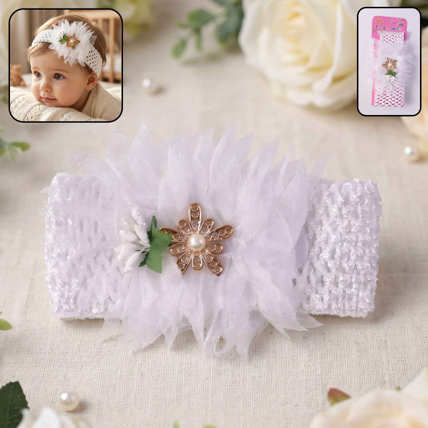 Baby Headband Ð Comfortable Soft Elastic Floral Design