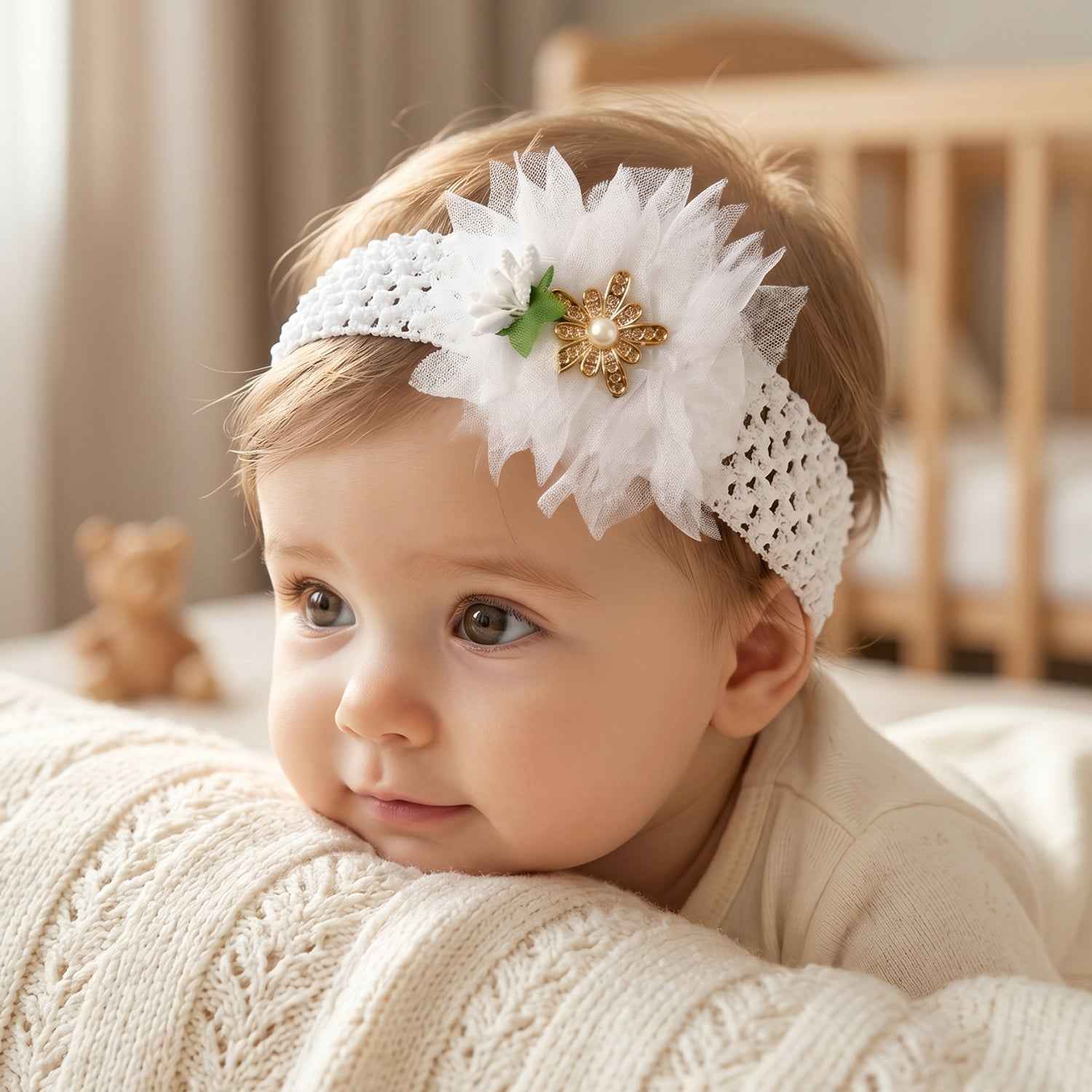 Baby Headband Ð Comfortable Soft Elastic Floral Design