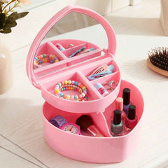 Makeup Storage Box with Mirror Ð Compact & Multi-Compartment Design