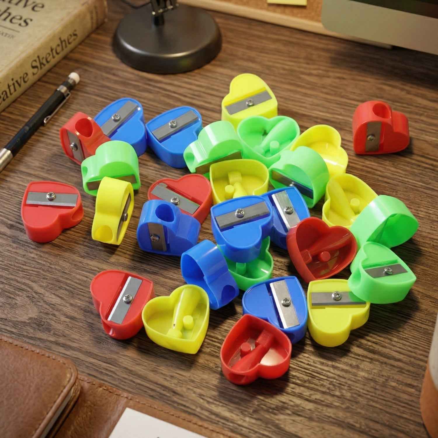 Heart Shape Pencil Sharpener – Colorful & Portable for Kids