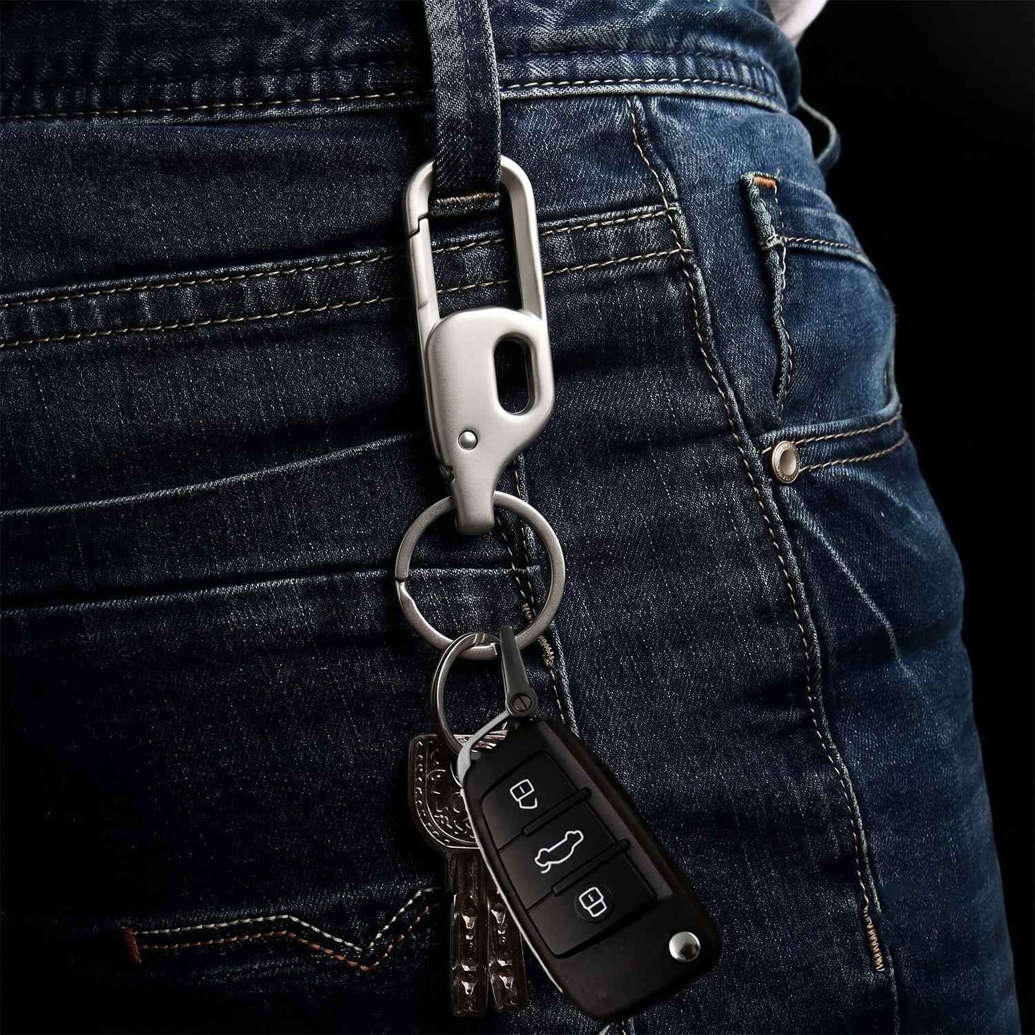 Metal Key Holder – Heavy Duty Carabiner Style Keychain for Secure Keys