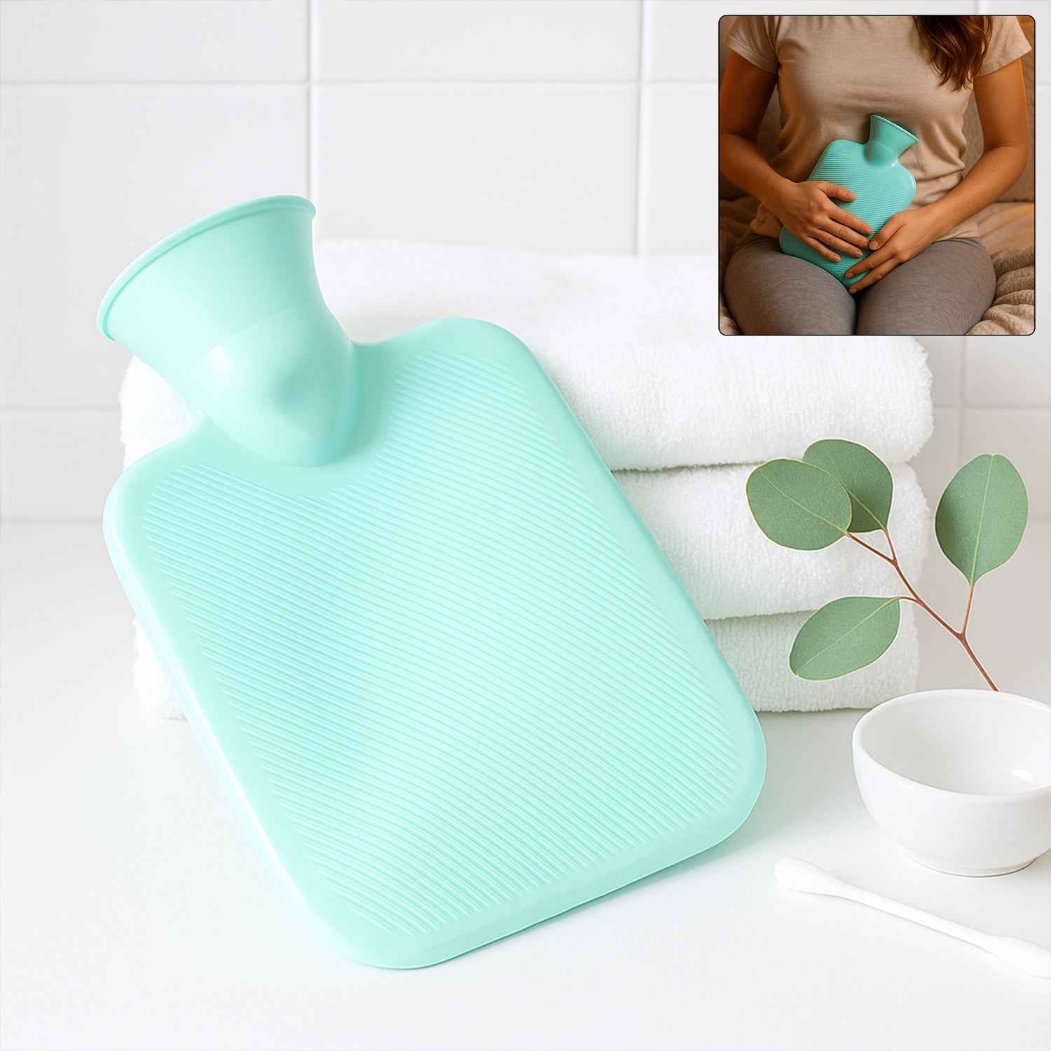 Rubber Hot Water Bag – Compact 19x13 cm Pain Relief