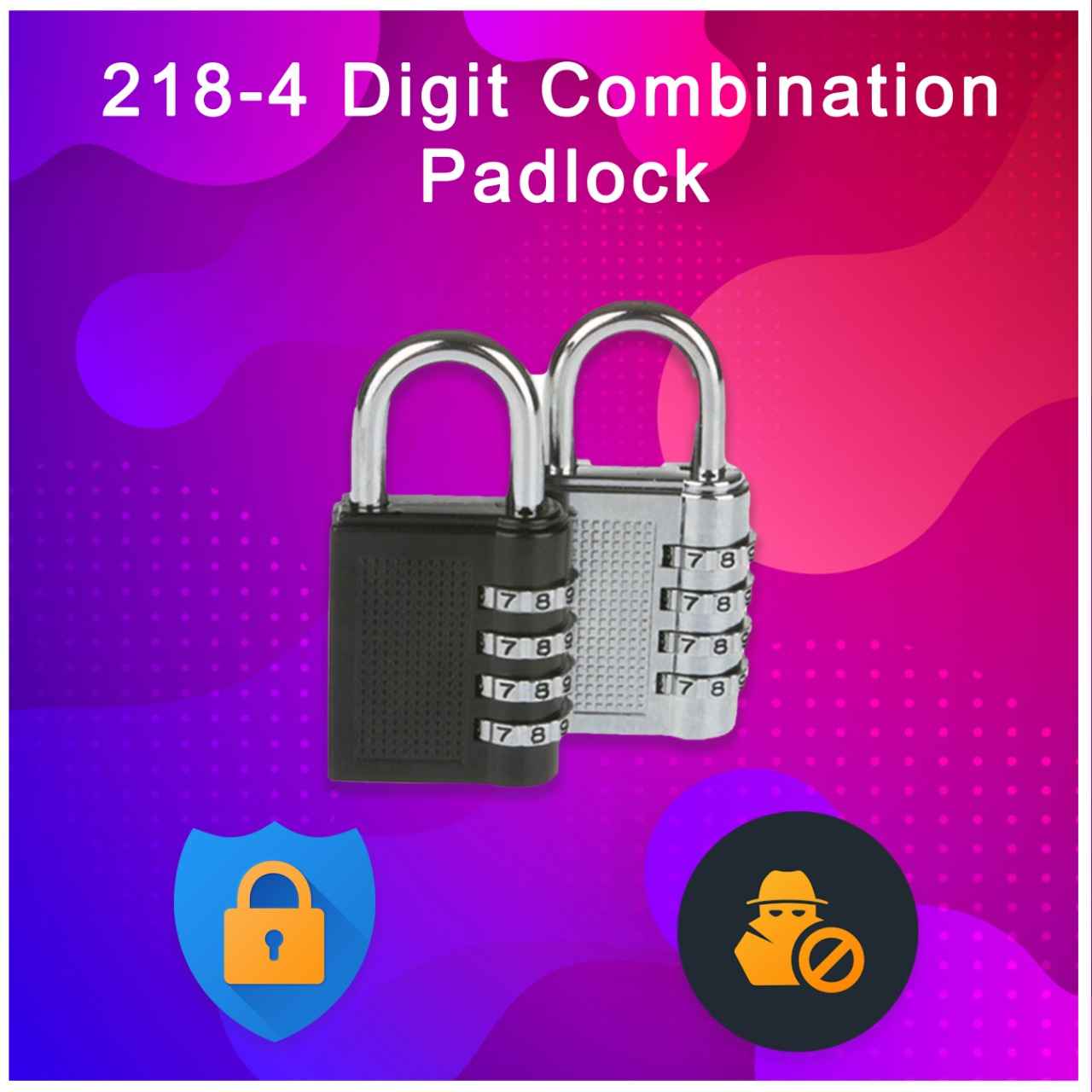 4-Digit Combination Padlock – Secure Portable Lock | Indo Glow