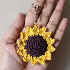 Crochet cute sunflower keychain