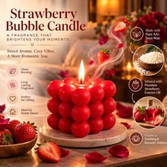 (Pack of 2)Strawberry Fragranced Bubble Candle - 100% Pure Soy wax