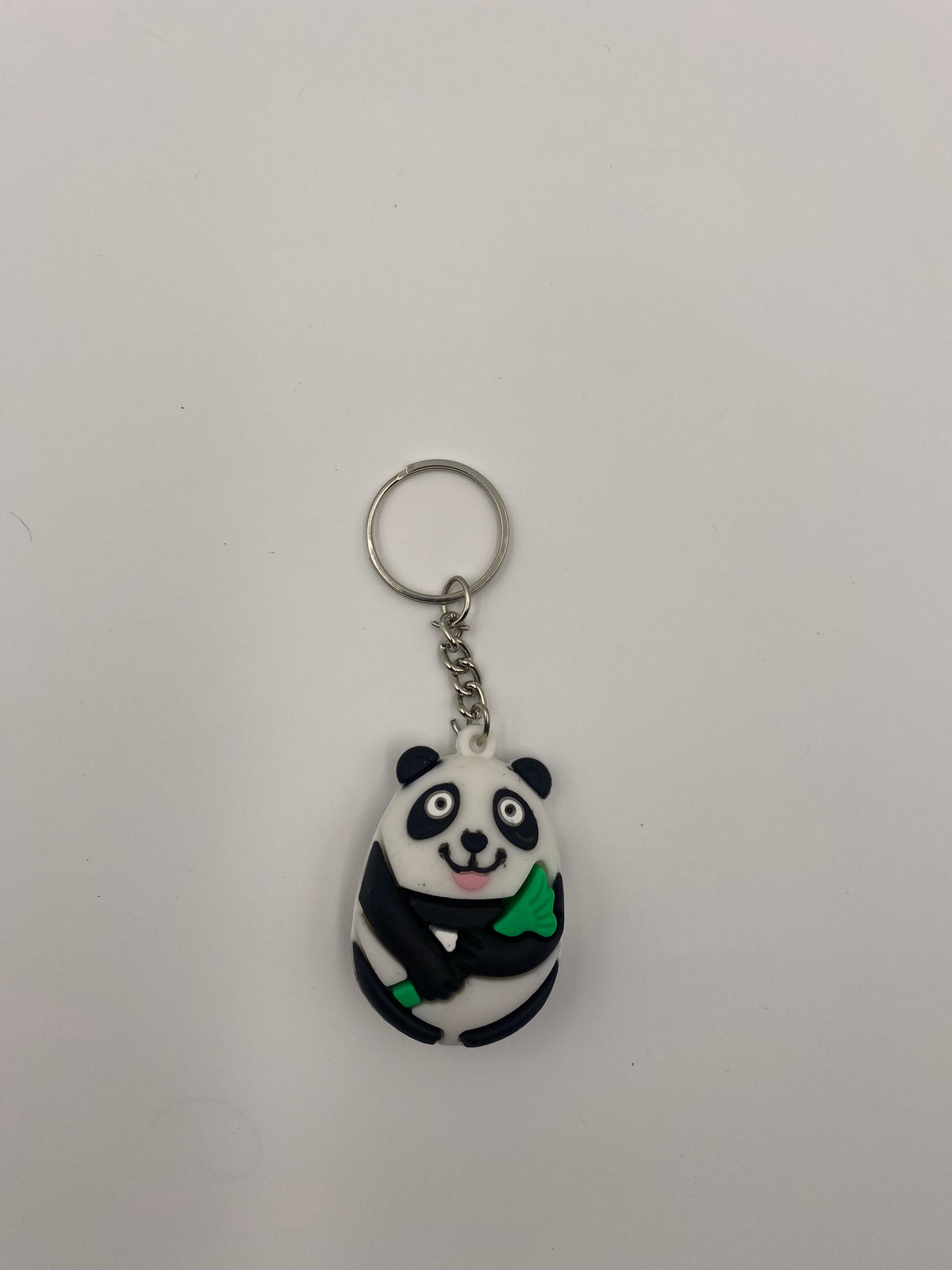Cute Panda with Bamboo rubber keychain (1033)