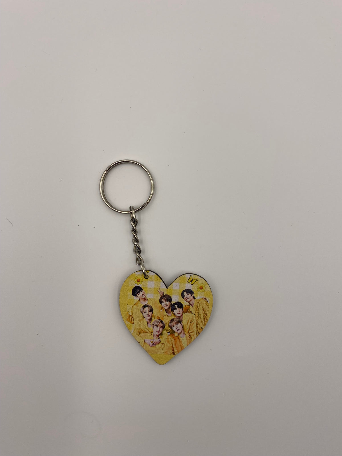 Trending BTS heart shape yellow keychain (1037)
