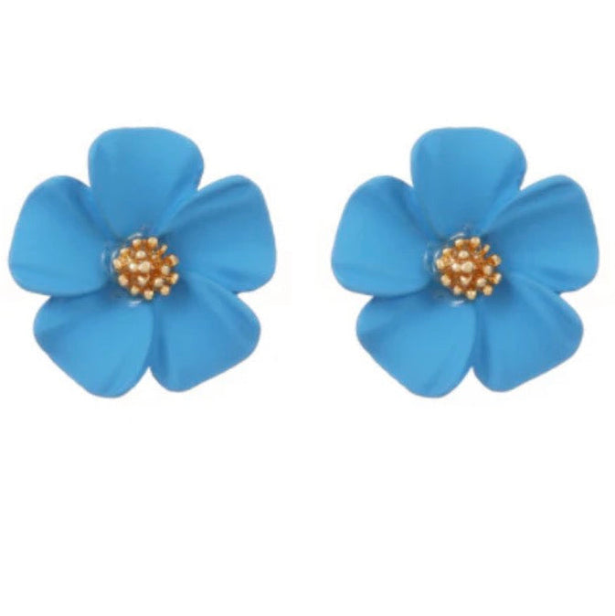 Small Fresh flower earrings - Blue (2001)