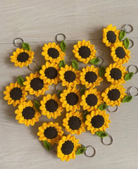 Crochet cute sunflower keychain