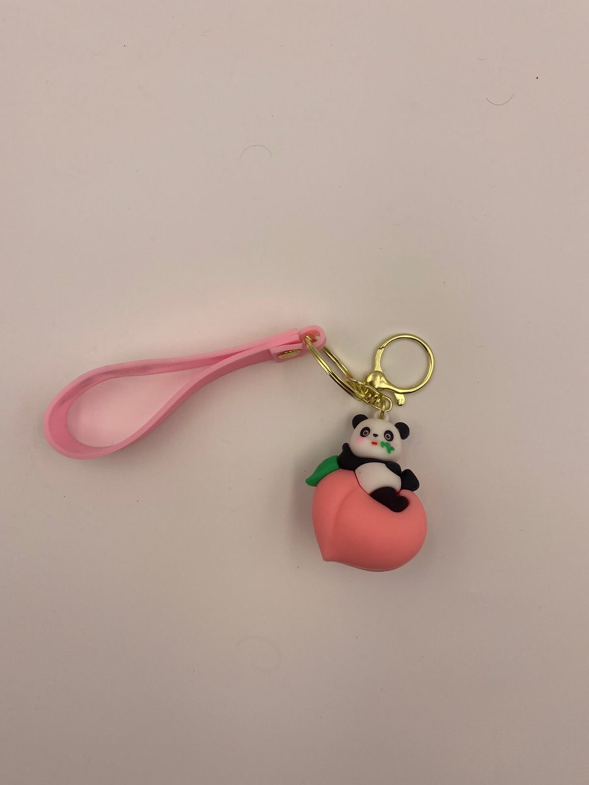 Cute Panda Peach 3D Silicone keychain