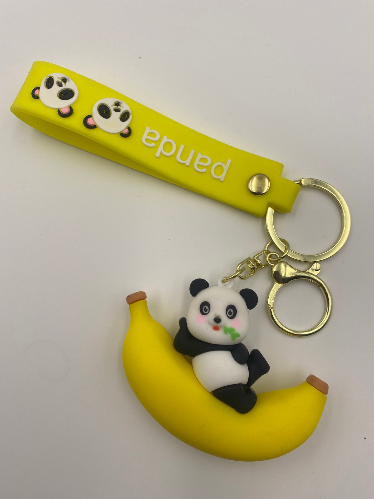 Cute Panda Banana 3D Silicone keychain
