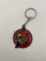 Deadpool and wolverine rotating keychain