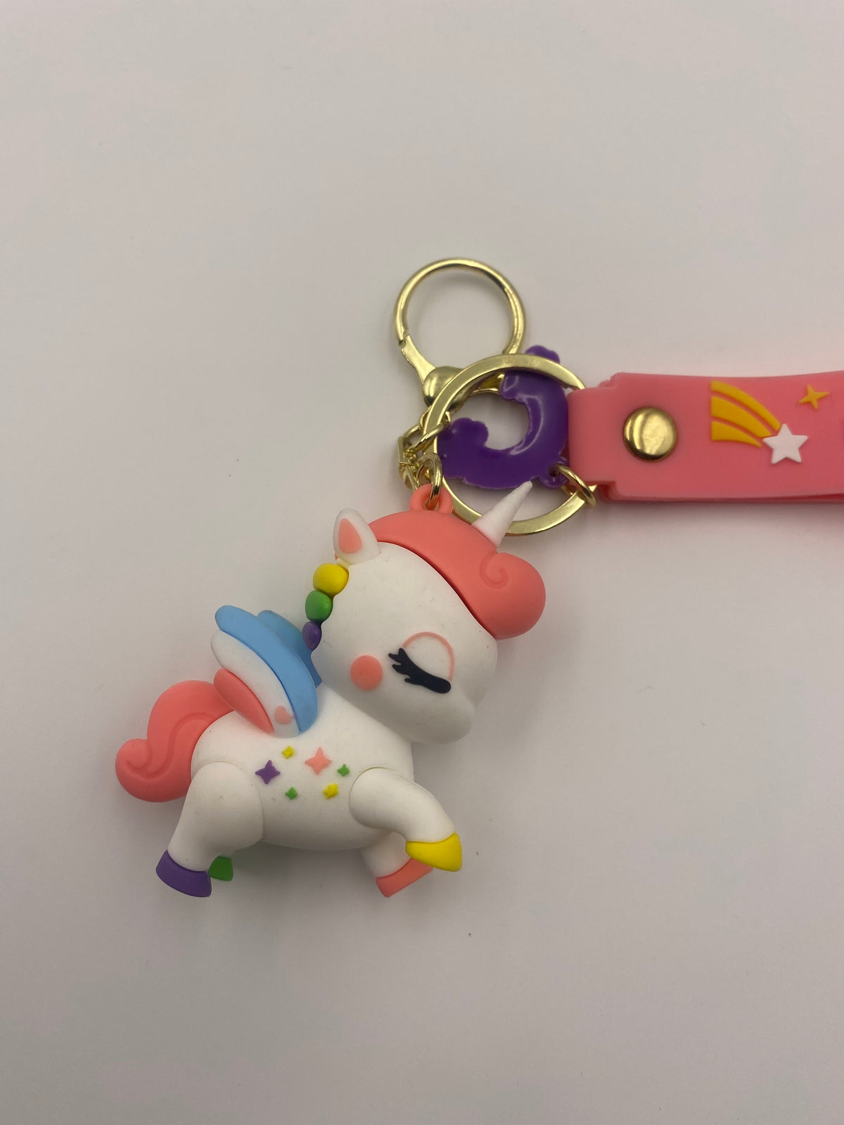 Rainbow colour Unicorn 3D Silicone keychain
