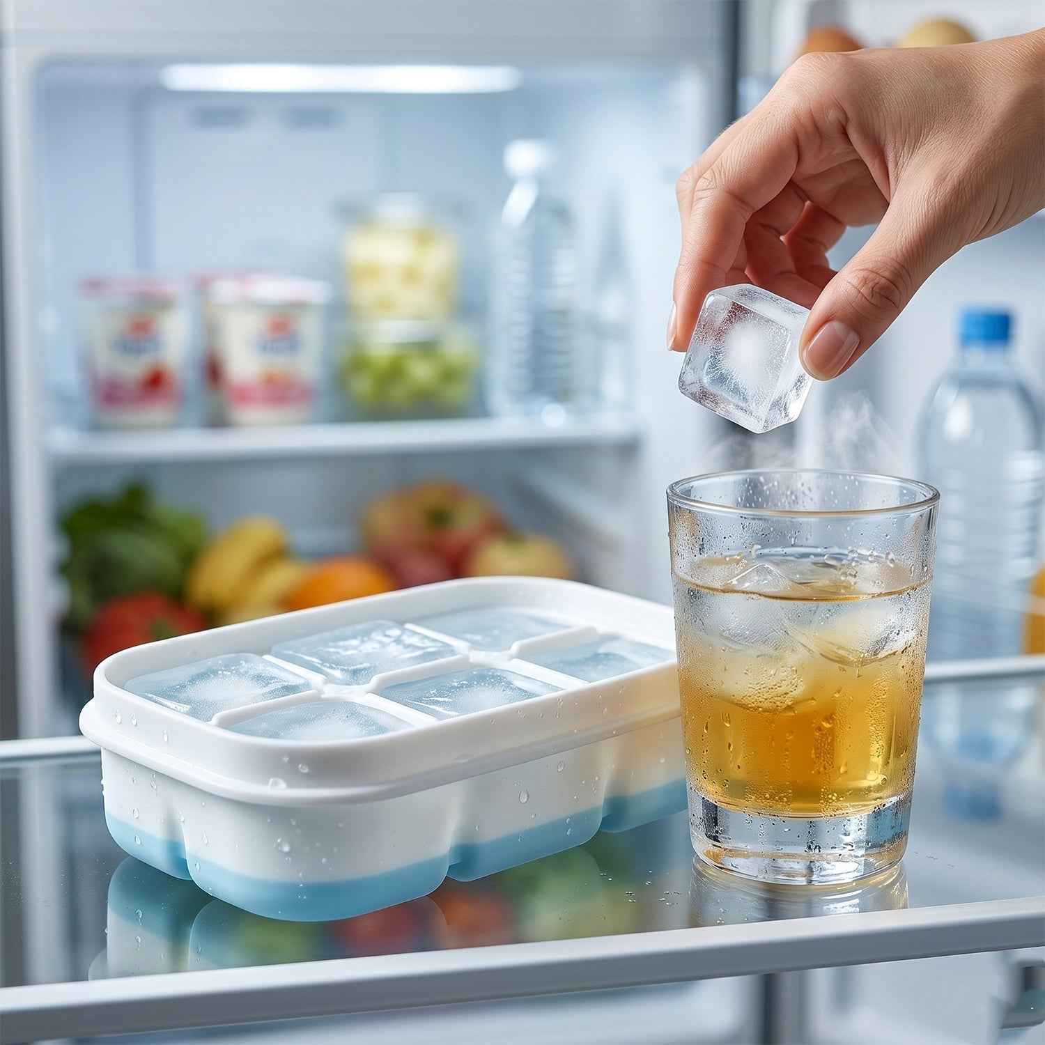 Mini Plastic 6-Cavity Ice Cube Tray Ð Space-Saving & Reusable