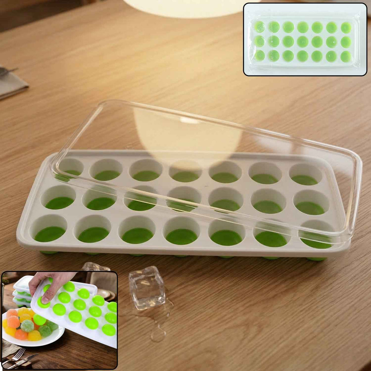 Plastic Ice Cube Tray – Multipurpose with Lid for Easy Freezing