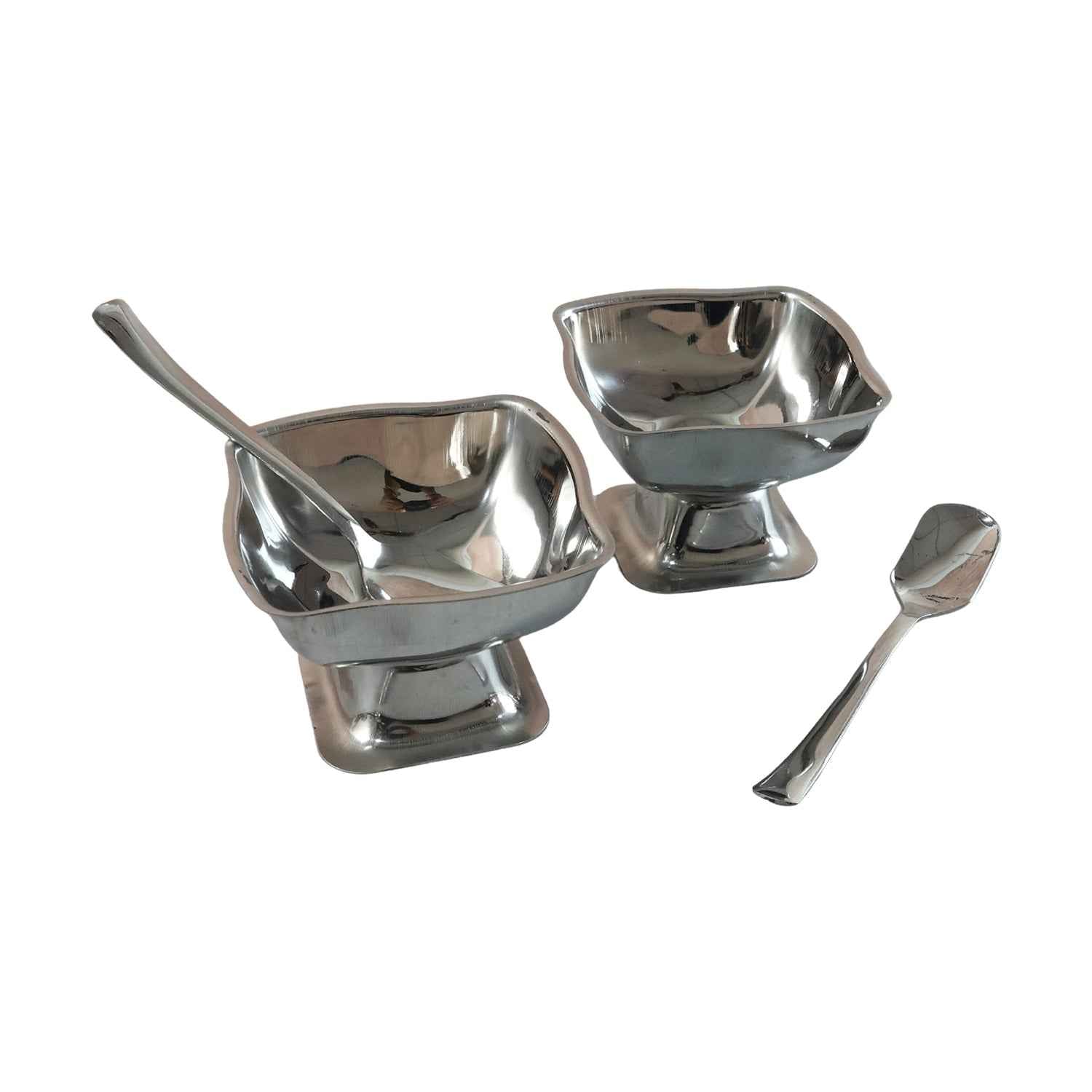 Stainless Steel Ice Cream Cup Set – Elegant 6-Piece Dessert Bowls