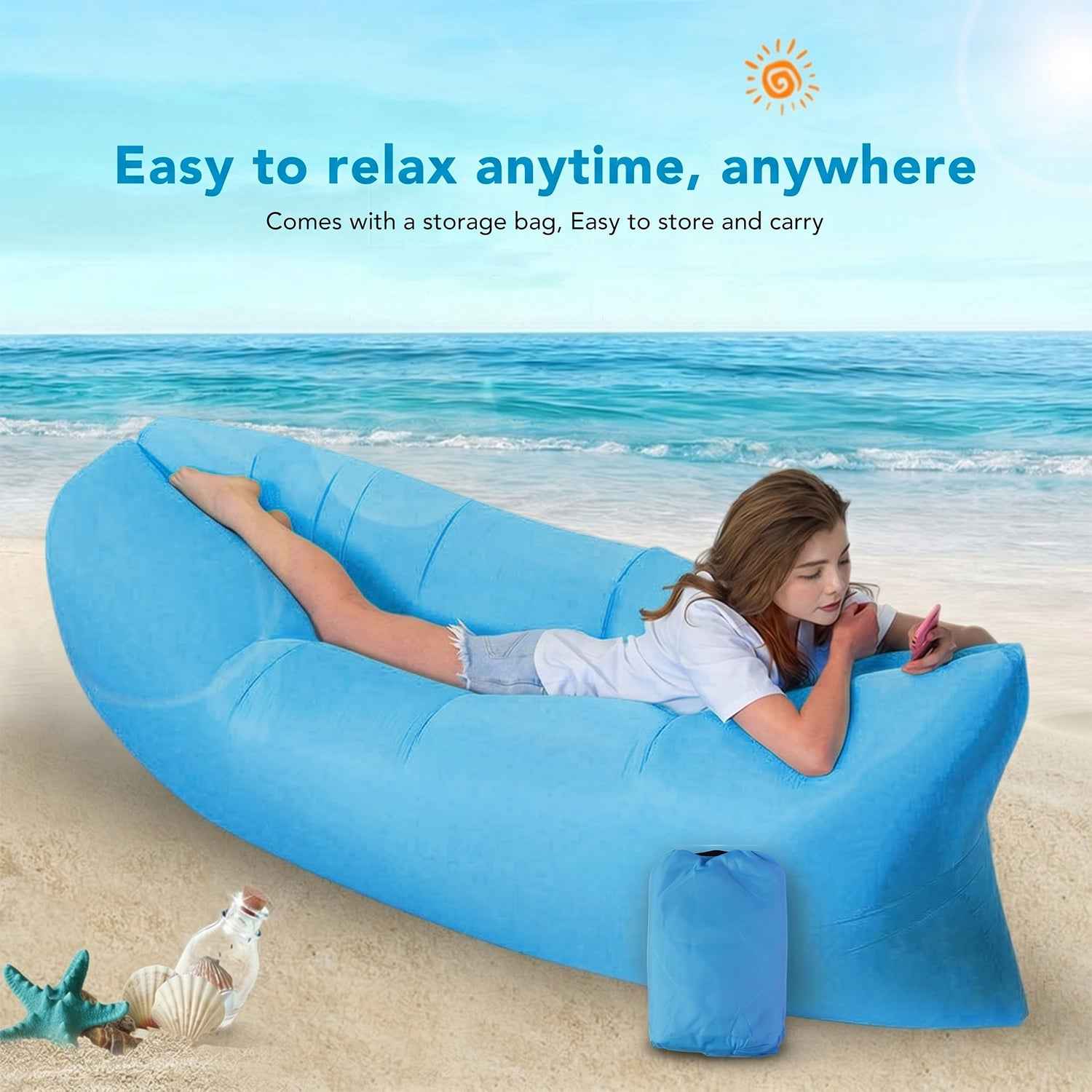 Inflatable Lounger Ð Portable Outdoor Couch for Relaxation