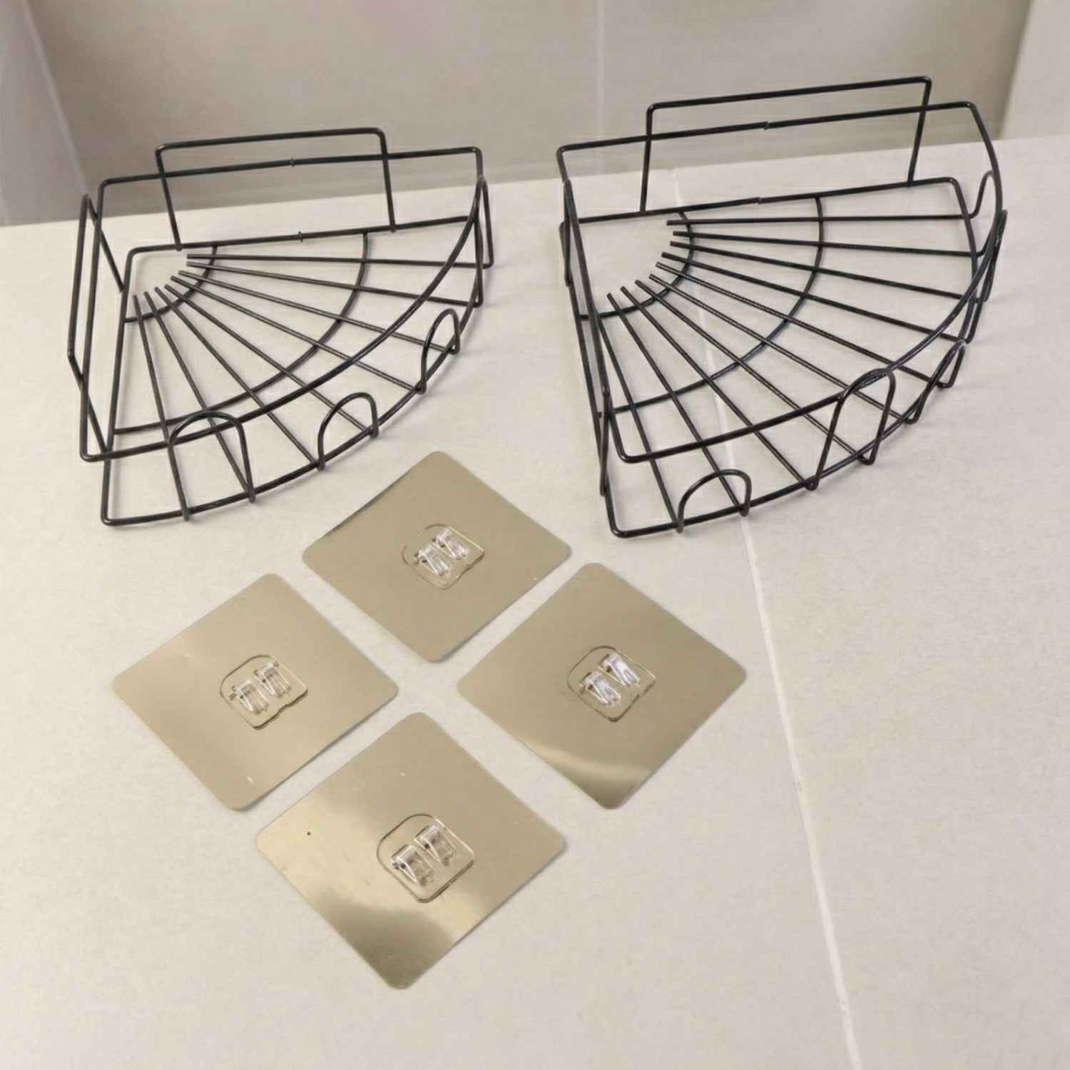 Shower Caddy Corner – 2 Pc Iron Bathroom Organizer | Mist & Relax