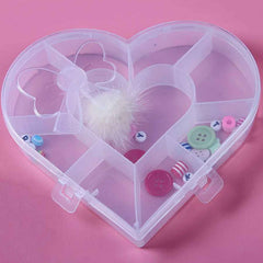 Heart-Shaped Plastic Bead Storage Organizer – 10 Adjustable Compartments