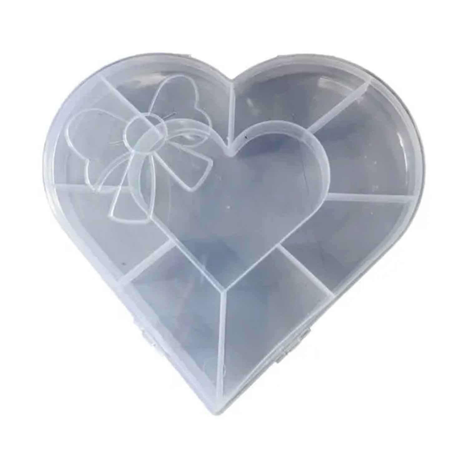 Heart-Shaped Plastic Bead Storage Organizer – 10 Adjustable Compartments