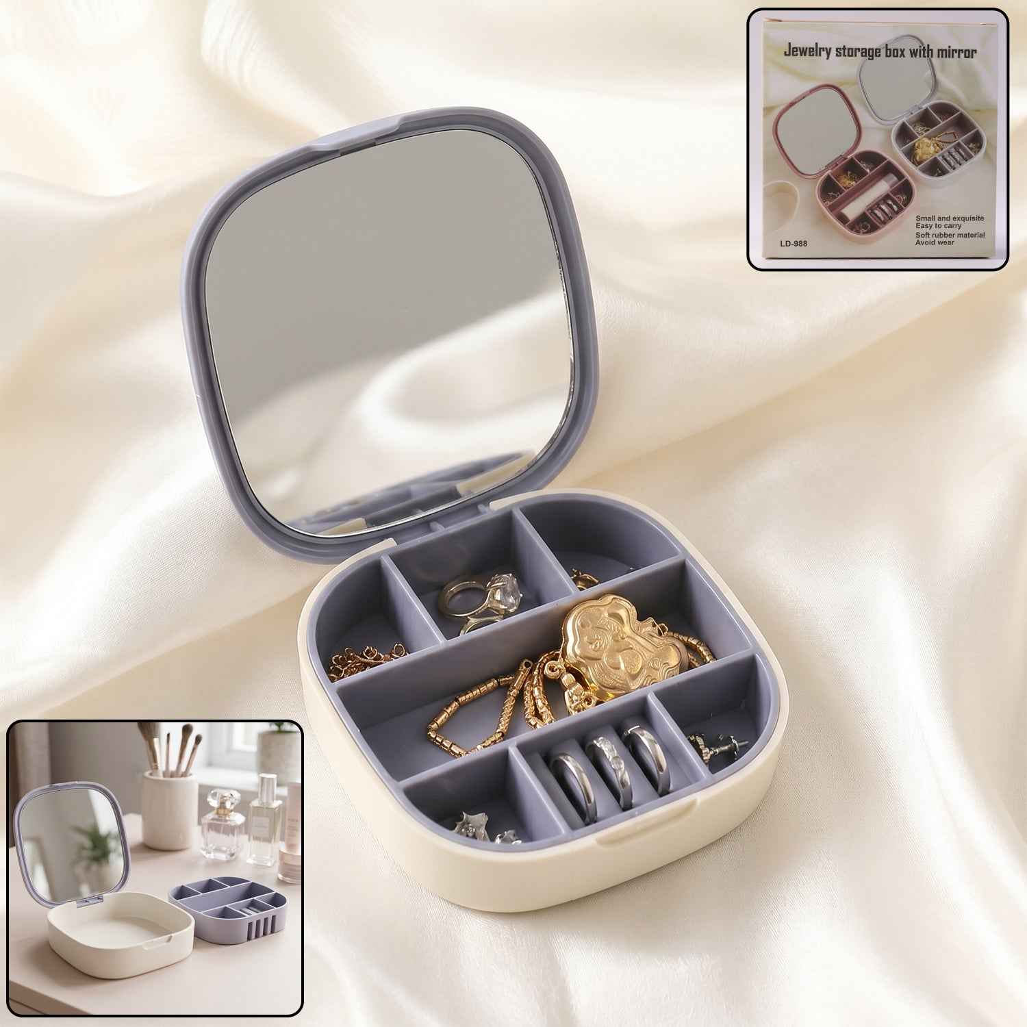 Plastic Jewelry Storage Box Ð Compact & Travel-Friendly Organizer