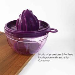 Manual Citrus Juicer 650ml – Seed Filter & Durable Plastic