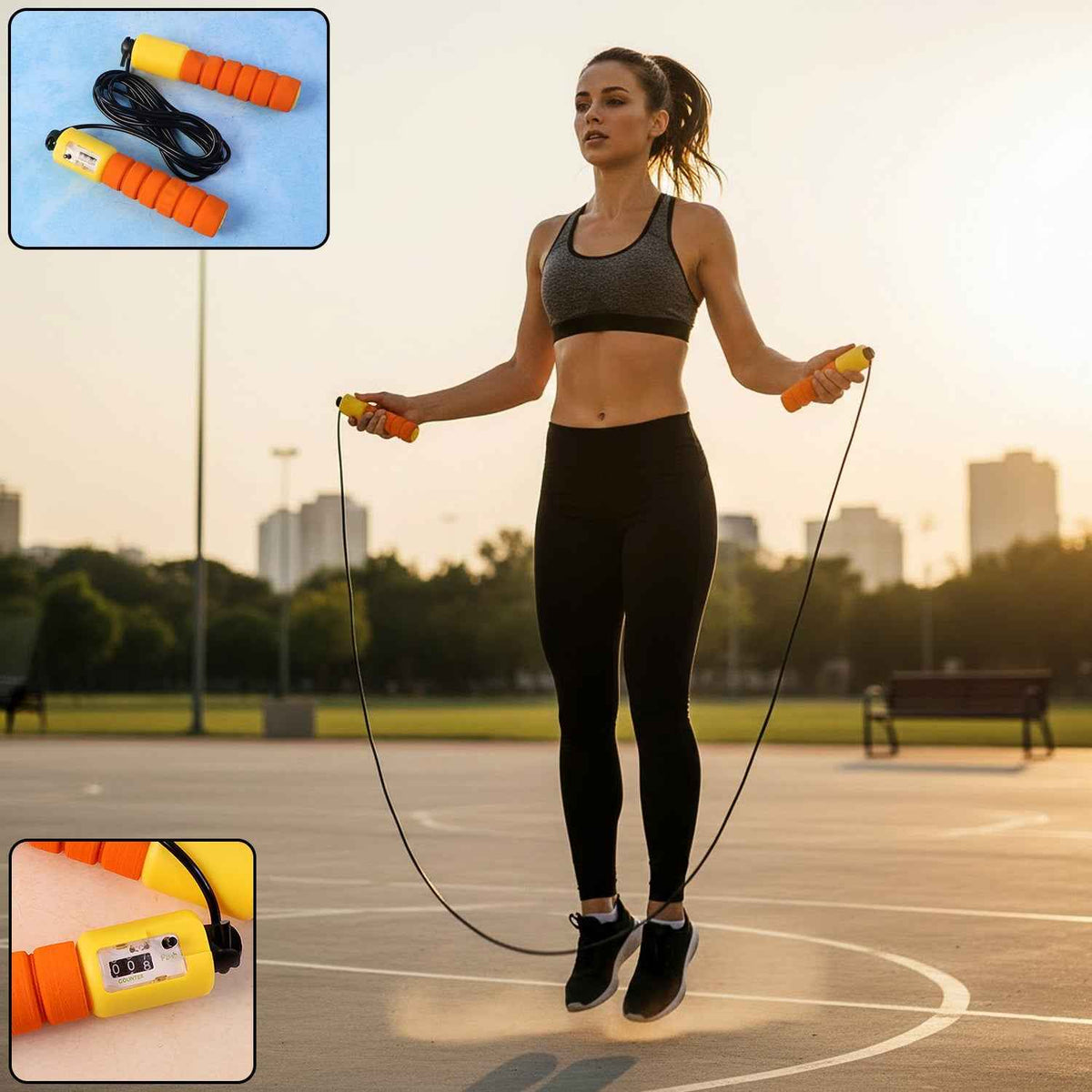 Adjustable Fitness Jump Rope – Digital Counter & Anti-Slip Grip