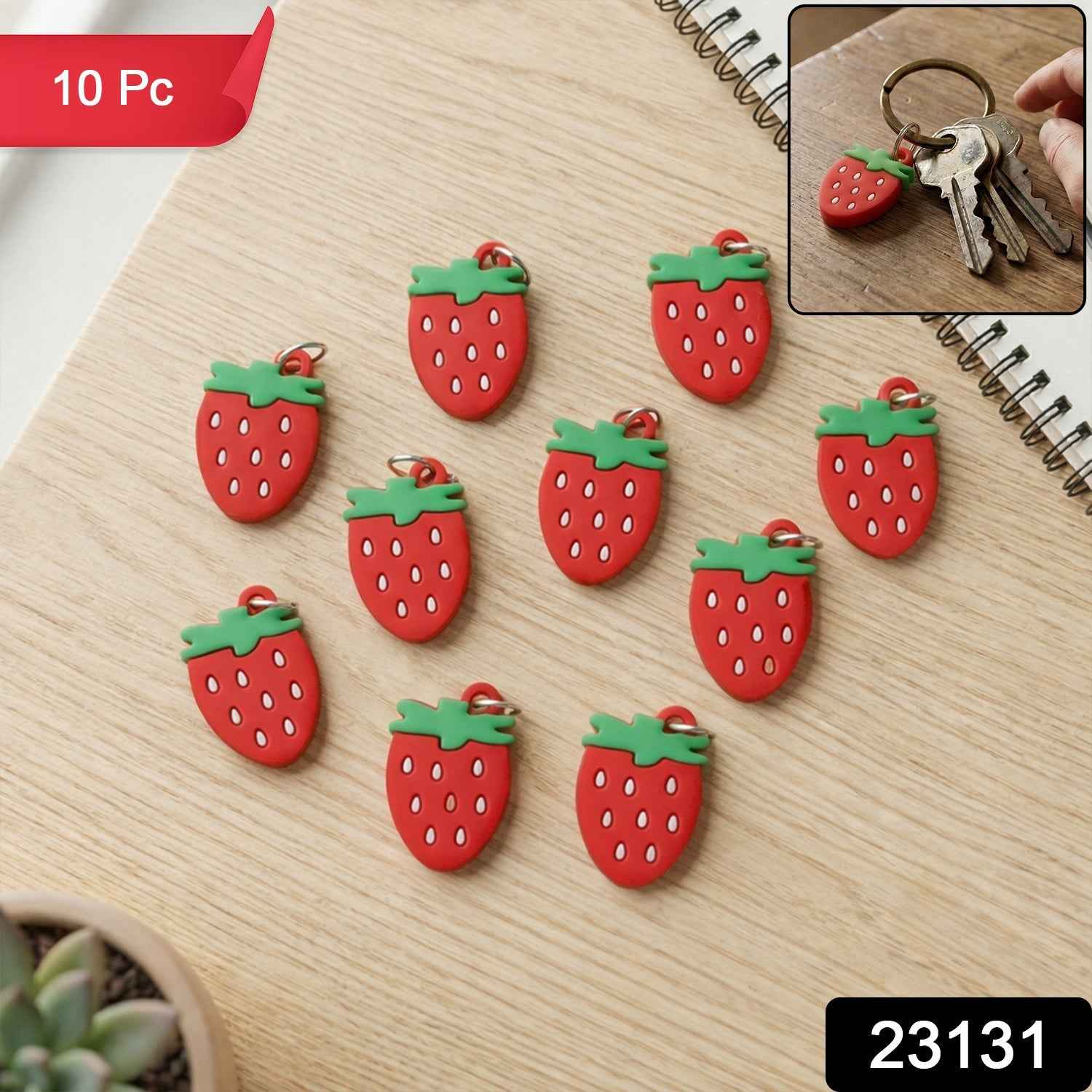 Strawberry Design Bag Charm Keychain Set – Fun Fruit Decor