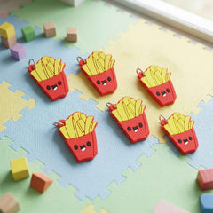 French Fries Bag Charm Keychain – Fun Food-Themed Accessory