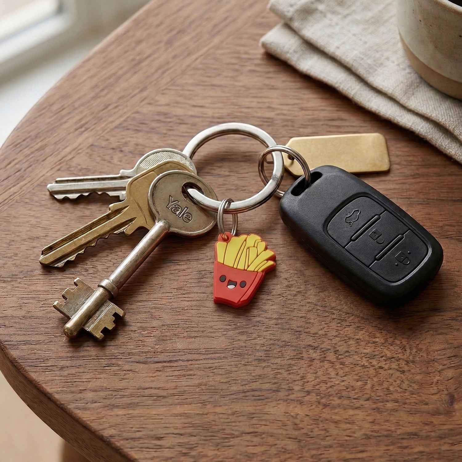 French Fries Bag Charm Keychain – Fun Food-Themed Accessory