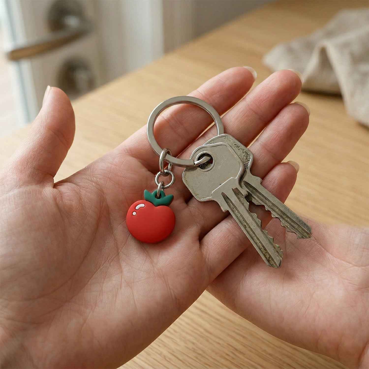 Red Apple Keychain – Cute & Versatile Bag Charm for Gifts