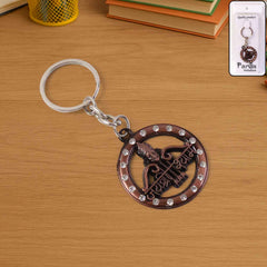 Jai Shree Shyam Keychain – Durable Metal with Crystal Accent