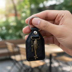Leather Finish Metal Sword Keychain – Stylish and Durable Accessory