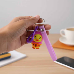 Cartoon Duck Keychain – Cute Rainbow Strap Accessory
