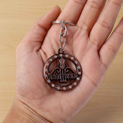 Jai Shree Shyam Keychain – Durable Metal with Crystal Accent