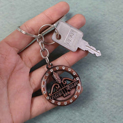 Jai Shree Shyam Keychain – Durable Metal with Crystal Accent