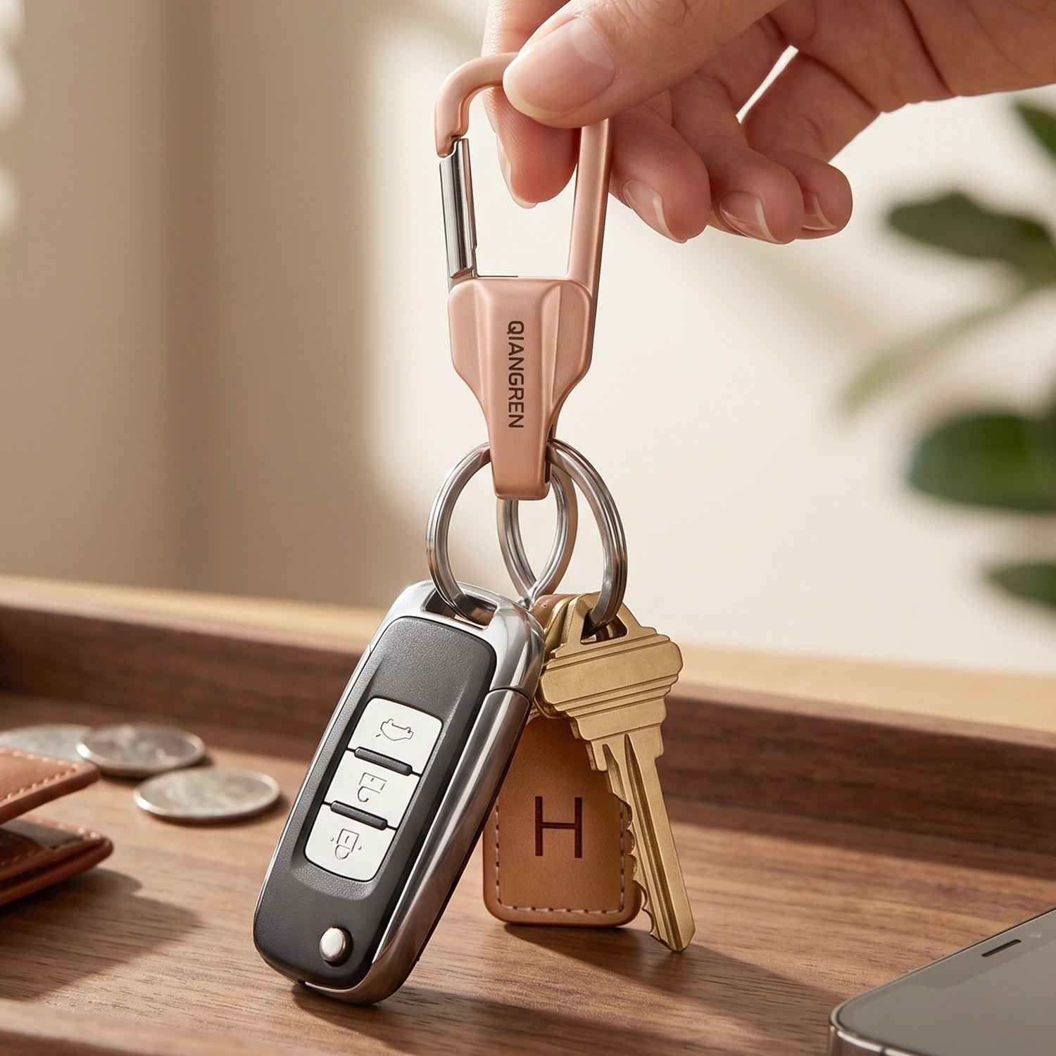 Heavy Duty Keychain Organizer – Durable Metal with Quick Release Hook