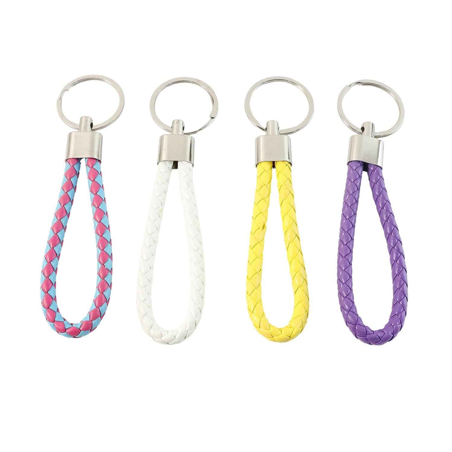 Braided Loop Keychain Set – Stylish 4-Piece Key Organizer